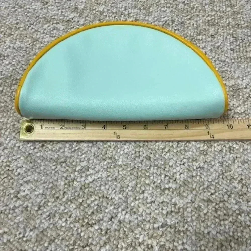 Philosophy Toiletry Cosmetic Makeup Bag Blue with Yellow Trim  9'X5.5 - Picture 2 of 5